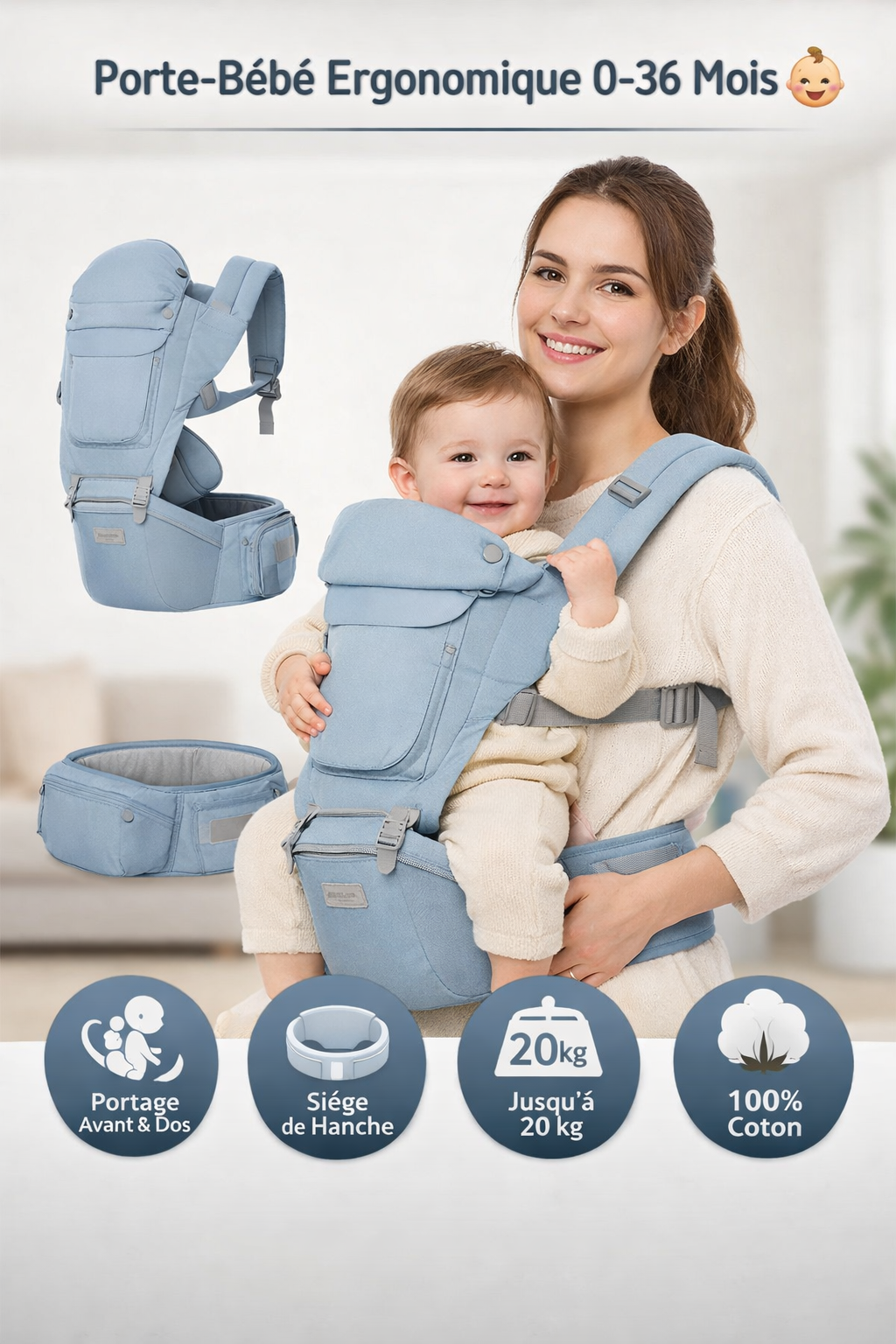 Porte-Bébé Ergonomique 0-36 Mois 👶