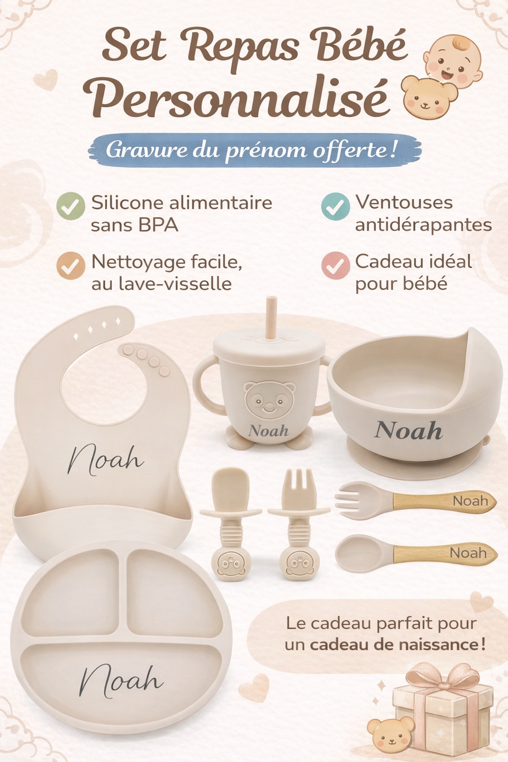 Set Repas Bébé Personnalisé 👶🍽️