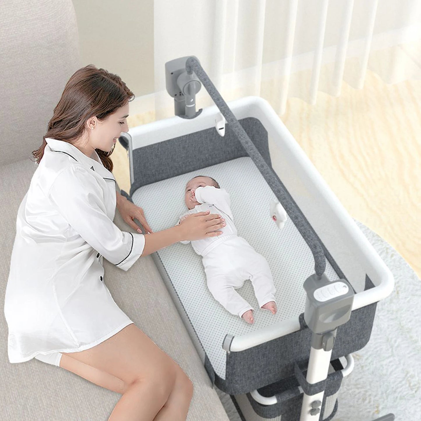 Berceau Bébé Électrique Automatique avec Télécommande 👶🛏️