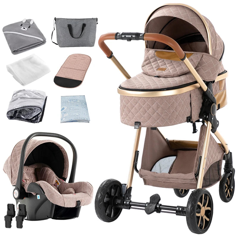 Poussette Bébé 3-en-1 Système de Voyage